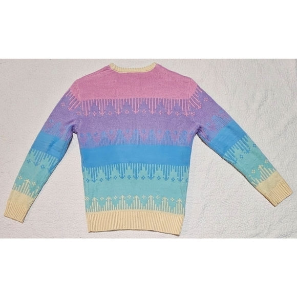 BoxLunch Hello Kitty Rainbow Pastel Drip Heart Sweater by Sanrio - Picture 2 of 9